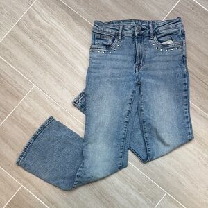 GAP Light Blue Studded Front Pocket flare high rise Kids Jeans
